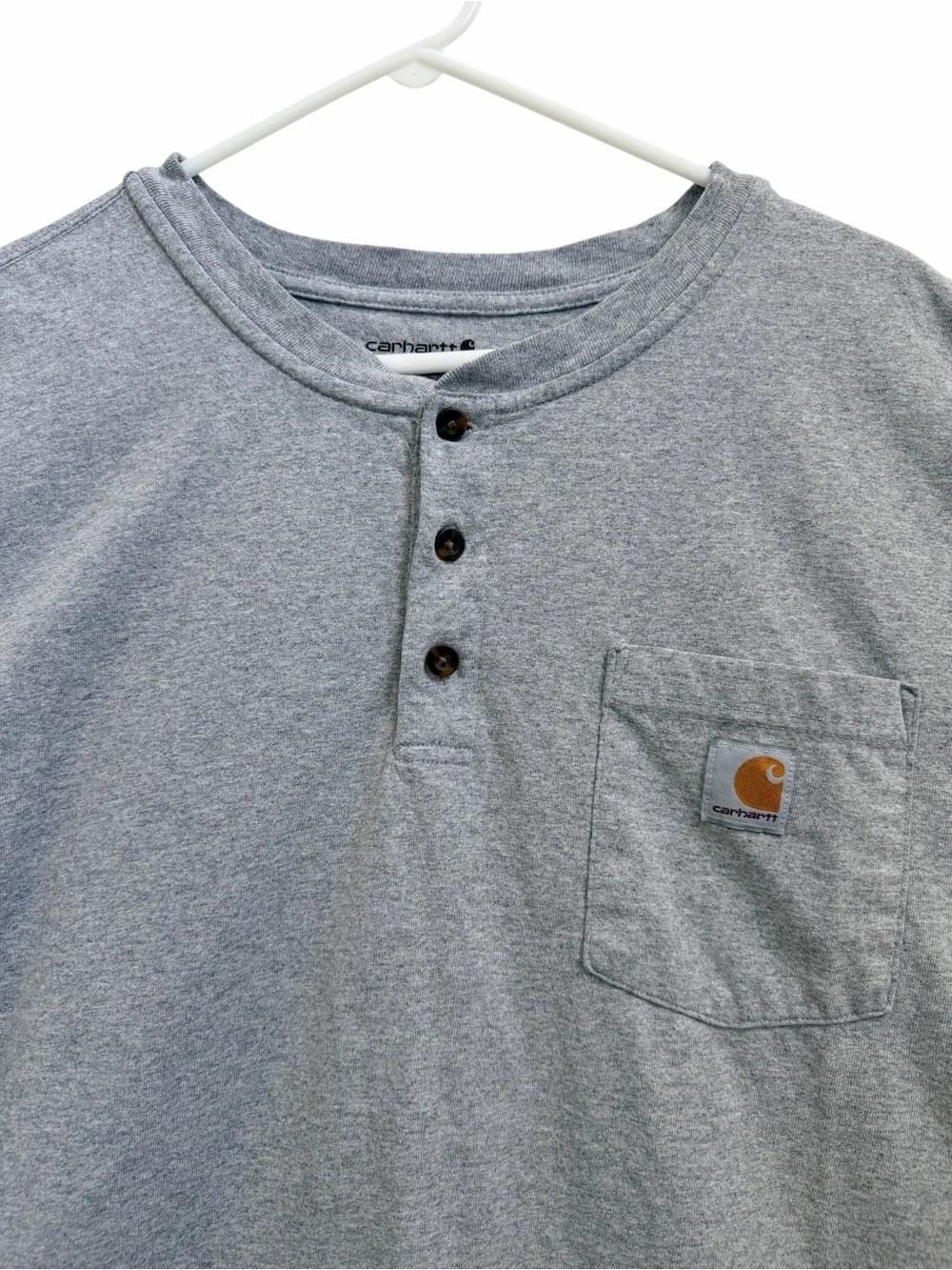 Men’s Carhartt Loose Fit Short Sleeve Pocket Button T-shirt Gray 3XL Tall